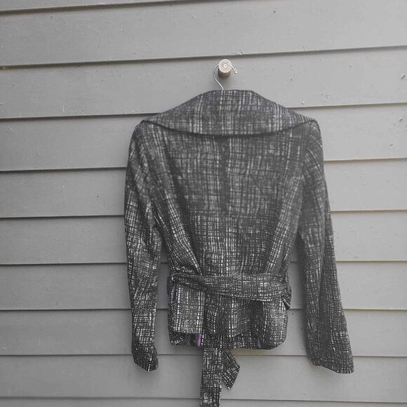 Willi Smith Black White Wing Collar Jacket Ties at Waist size Medium - Picture 5 of 11